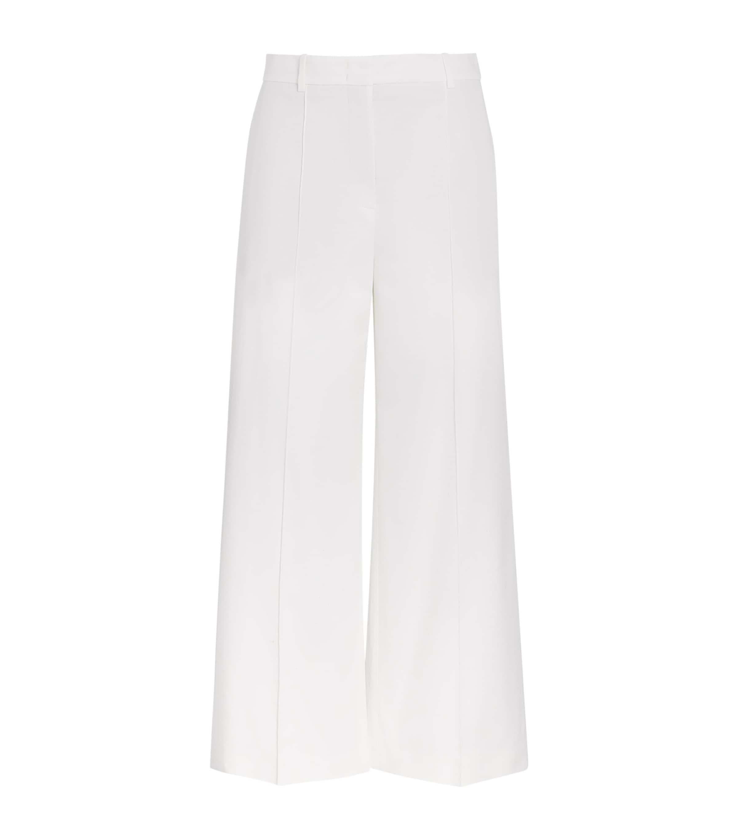 Eleventy Stretch-Cotton Cropped Wide-Leg Trousers by ELEVENTY