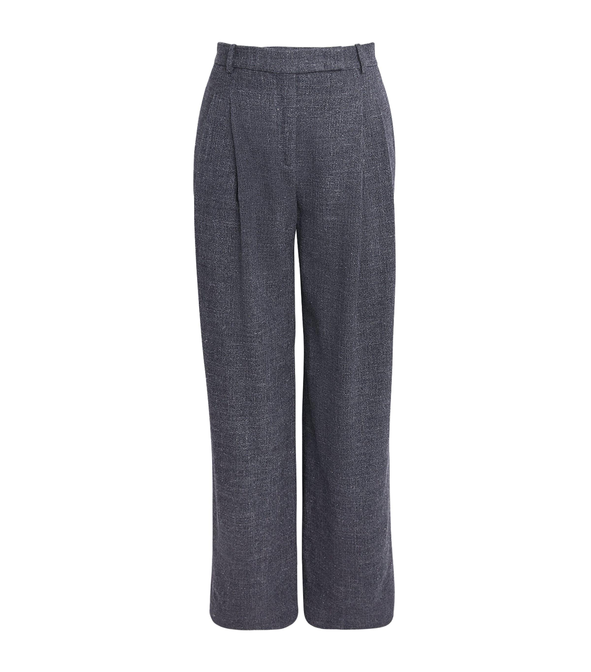Eleventy Wool-Linen-Blend Straight Trousers by ELEVENTY