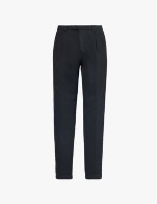 Pleated stretch-cotton trousers by ELEVENTY