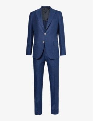 Single-breasted notched-lapel linen-blend suit by ELEVENTY