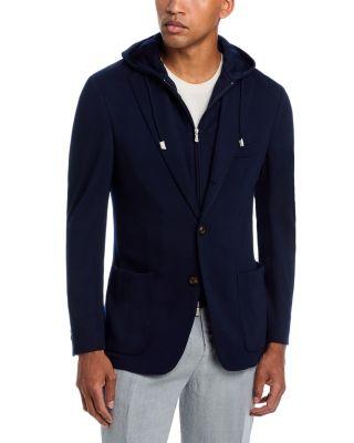 Wool Jersey Jacket & Removable Hoodie by ELEVENTY