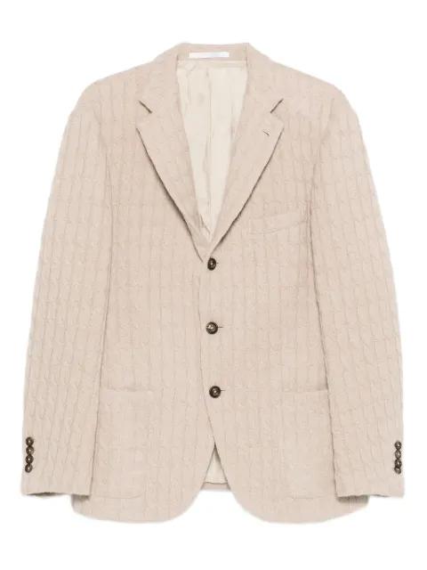 cable-knit single-breasted blazer by ELEVENTY