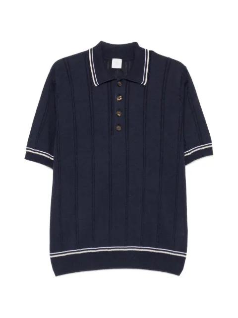 cable-knit striped-trim polo shirt by ELEVENTY