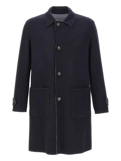 classic-collar wool coat by ELEVENTY
