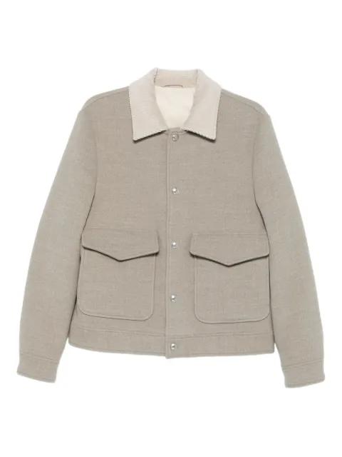 corduroy-collar wool jacket by ELEVENTY