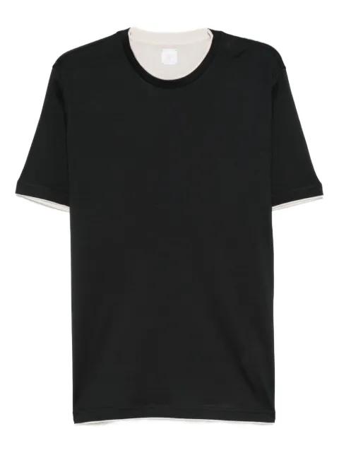 crew-neck layered cotton T-shirt by ELEVENTY