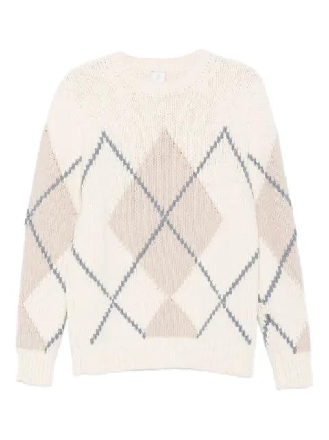 diamond-pattern crew-neck sweater by ELEVENTY