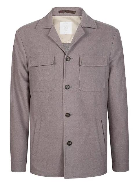 flap-pocket wool overshirt by ELEVENTY