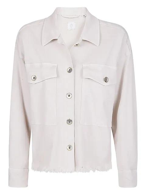 frayed-hem pocket shirt by ELEVENTY