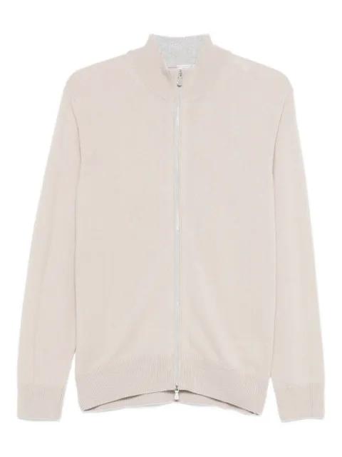 high-neck zip-up cardigan by ELEVENTY