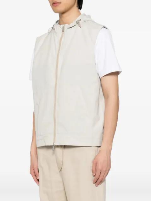 hoodied zip-front gilet by ELEVENTY