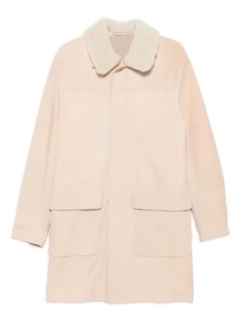 leather shearling-collar parka by ELEVENTY