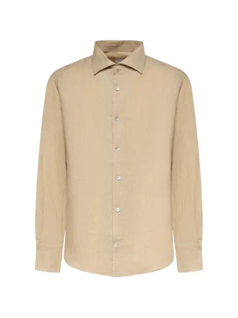 linen spread-collar shirt by ELEVENTY