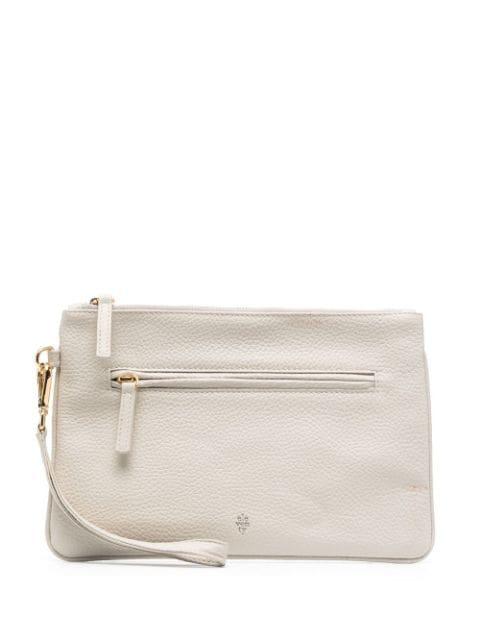 logo-stamp leather clutch bag by ELEVENTY