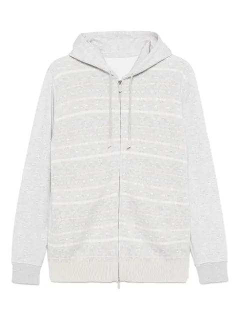 patterned wool hoodie by ELEVENTY