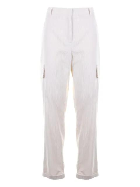 pinstriped cargo-pockets trousers by ELEVENTY