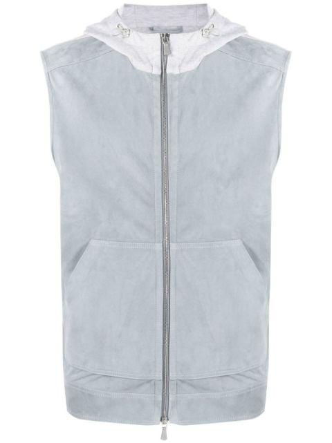 pouch-pocket hoodied gilet by ELEVENTY