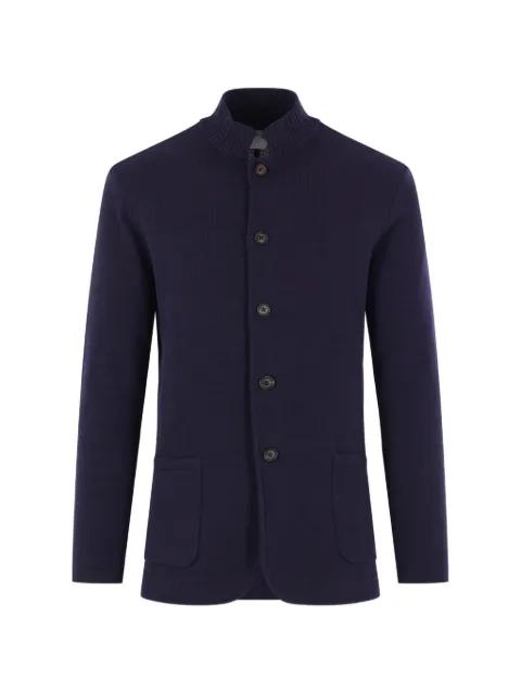 ribbed-collar cotton cardigan by ELEVENTY