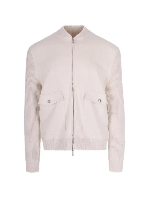 ribbed-knit panelled jacket by ELEVENTY