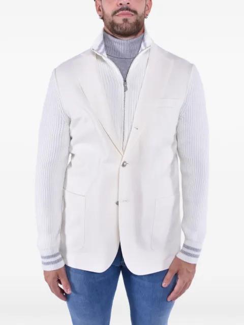 ribbed-knit sleeves three-button blazer by ELEVENTY