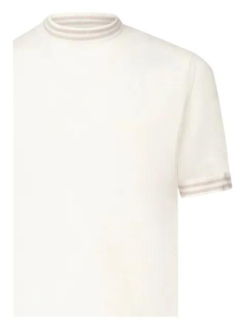 ribbed-trim short-sleeve sweater by ELEVENTY