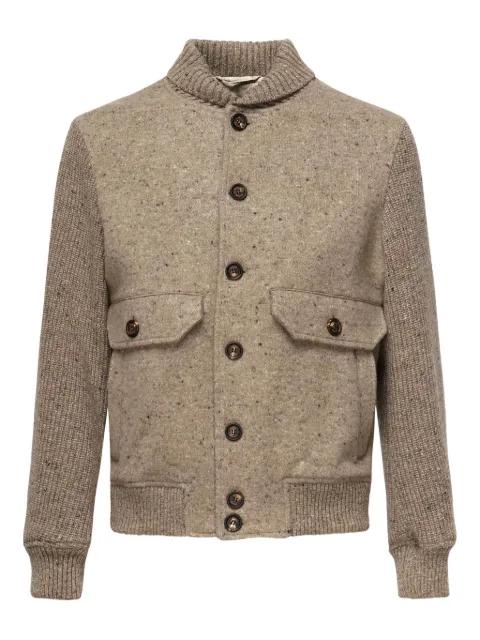 speckled-effect ribbed jacket by ELEVENTY