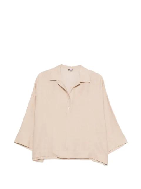 spread-collar short-sleeve blouse by ELEVENTY