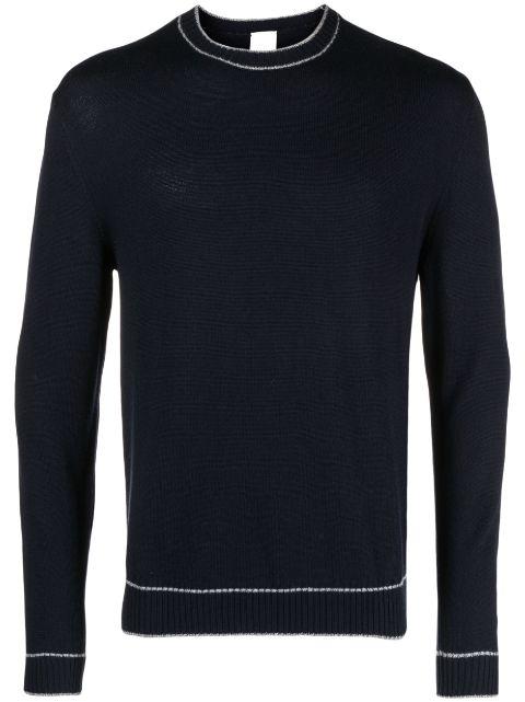 stripe-detail wool sweatshirt by ELEVENTY