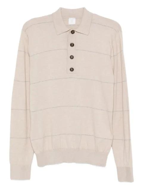 striped long-sleeve polo shirt by ELEVENTY