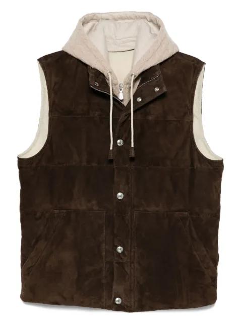 suede quilted gilet by ELEVENTY