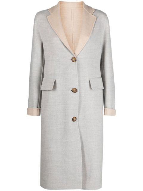 two-tone single-breasted wool coat by ELEVENTY