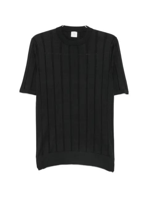 vertical-stripe short-sleeve sweater by ELEVENTY