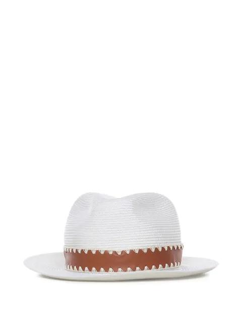 whipstitch-detail fedora hat by ELEVENTY
