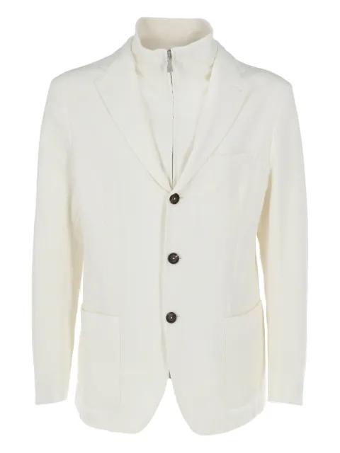 zip-detail buttoned blazer by ELEVENTY