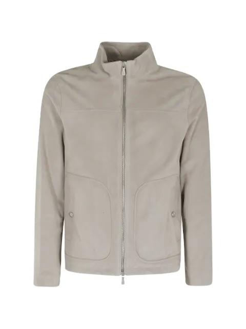 zip-up leather jacket by ELEVENTY