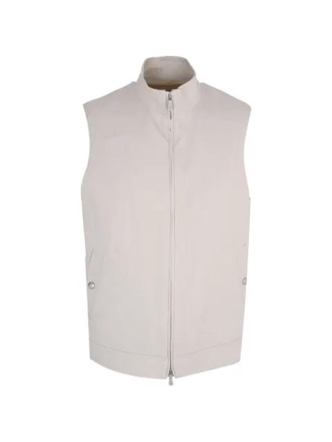 zip-up linen gilet by ELEVENTY