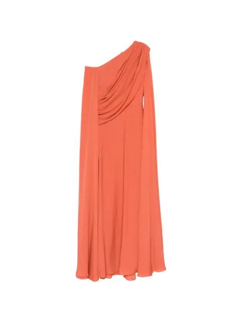 Double Georgette draped one-shoulder maxi dress by ELIE SAAB