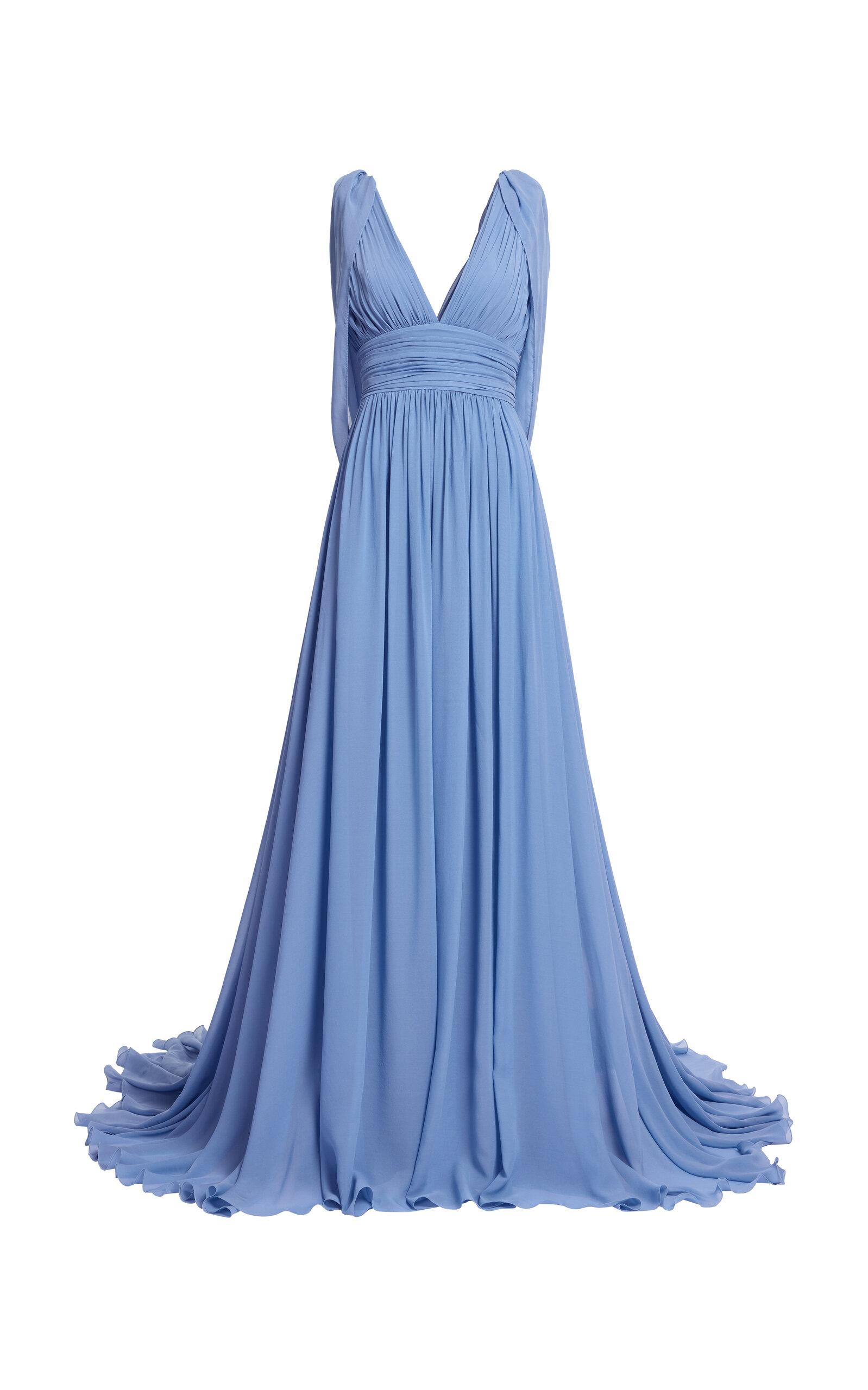 Elie Saab Cape-Detailed Silk Georgette Gown - Moda Operandi by ELIE SAAB