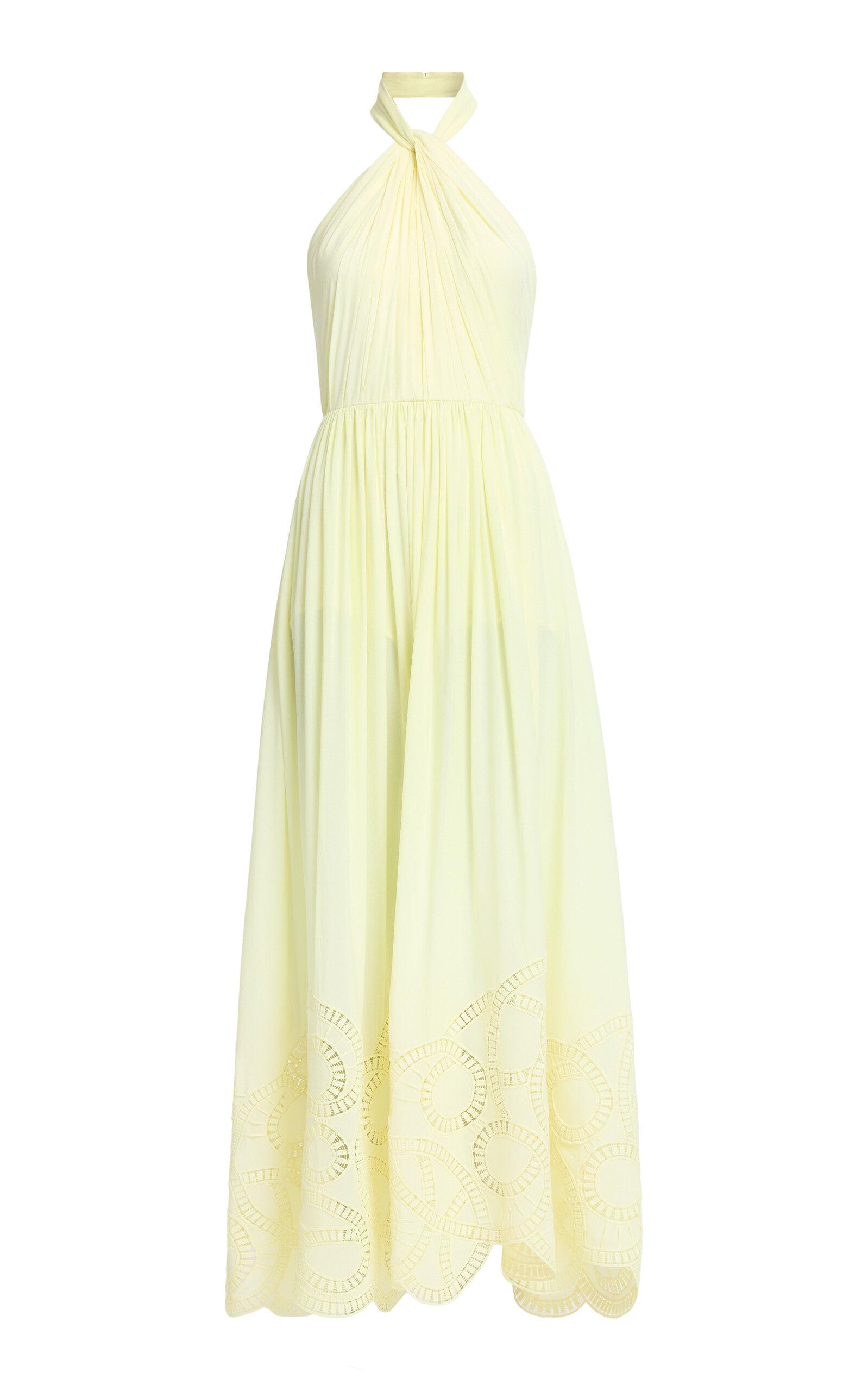 Elie Saab Macrame Embroidered Double Georgette Midi Dress - Moda Operandi by ELIE SAAB