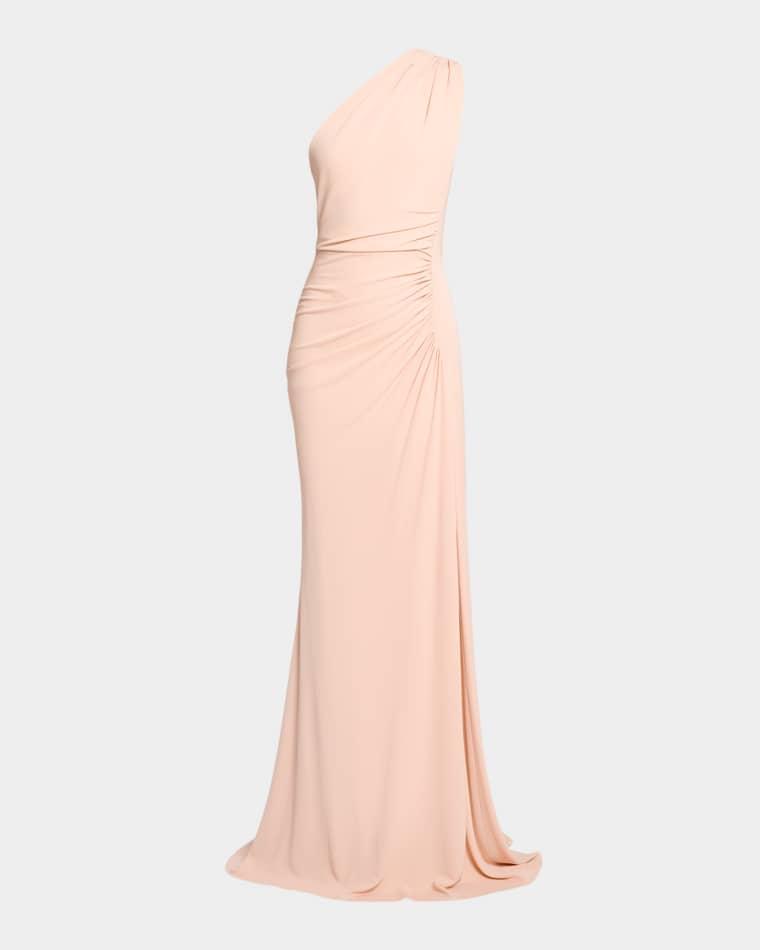 One-Shoulder Ruched Jersey Gown by ELIE SAAB