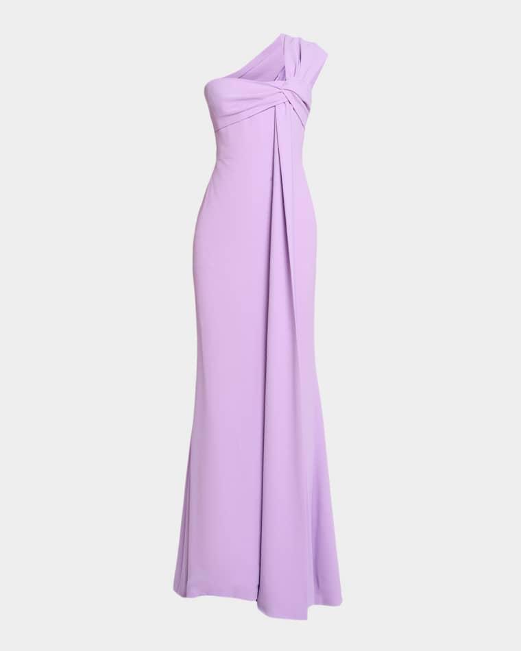 Twisted One-Shoulder Cady Maxi Dress by ELIE SAAB
