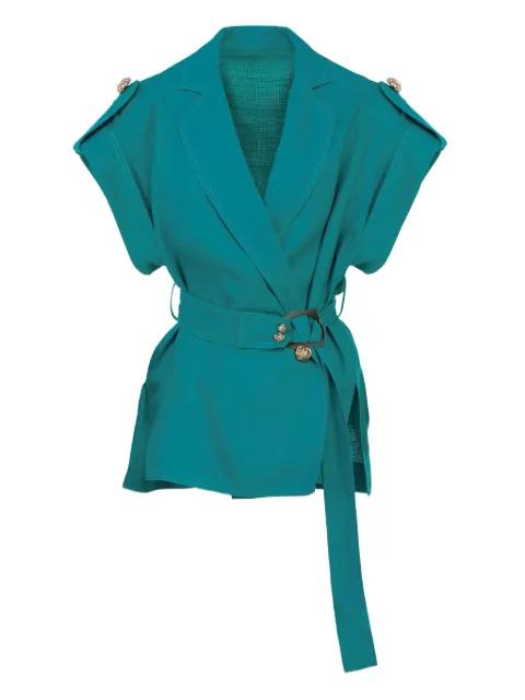 V-neck belted blouse by ELIE SAAB