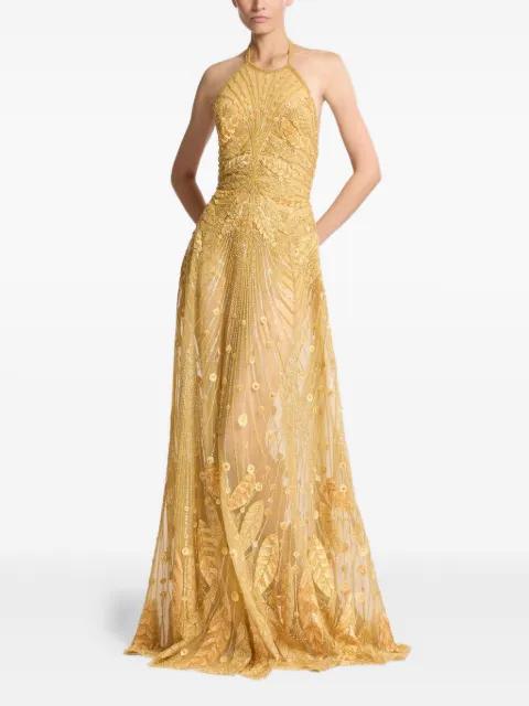 beaded halter-neck dress by ELIE SAAB