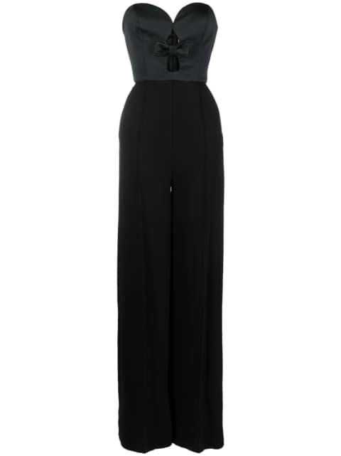 bow-detail cut-out taffeta jumpsuit by ELIE SAAB