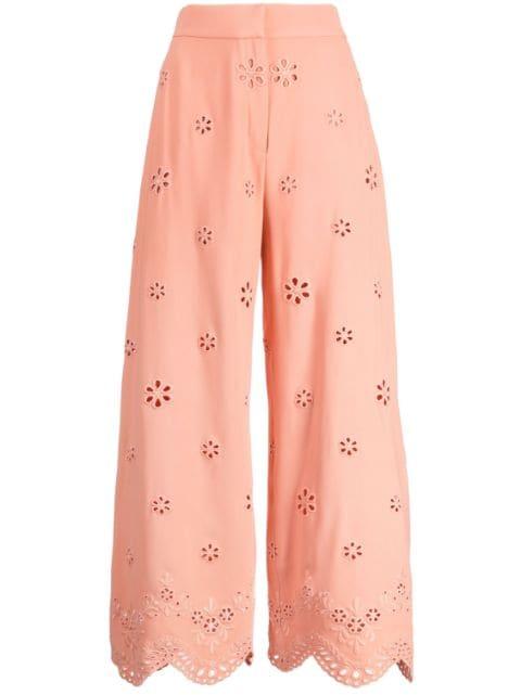 broderie-anglaise cropped trousers by ELIE SAAB