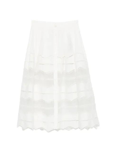 broderie-anglaise midi skirt by ELIE SAAB