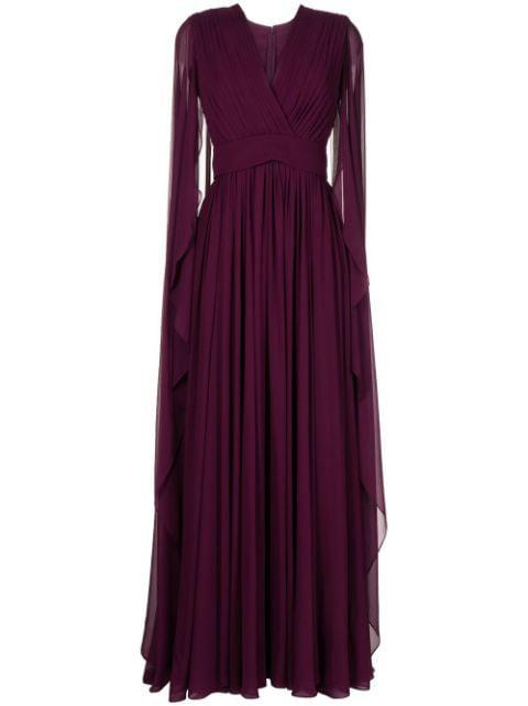 cape-effect pleated gown by ELIE SAAB