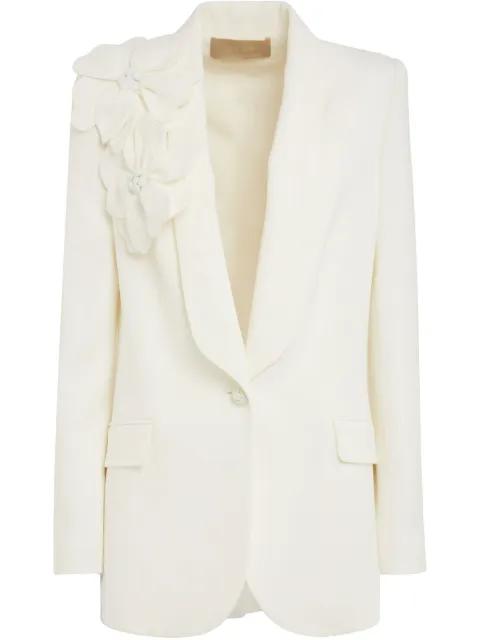 floral-appliqué blazer by ELIE SAAB