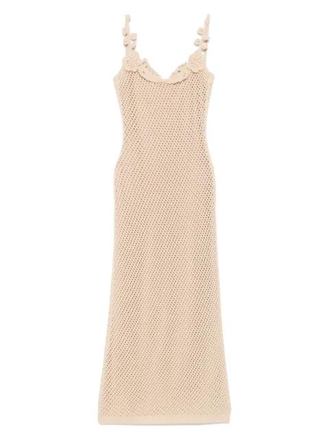 floral-appliqué mesh dress by ELIE SAAB
