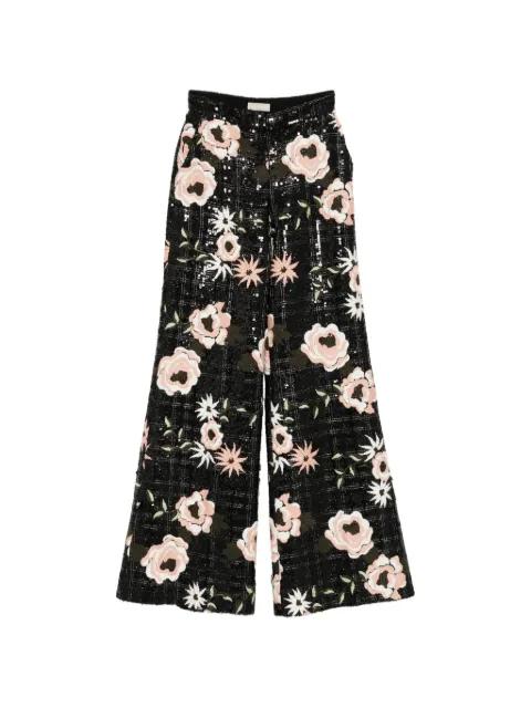 floral-embroidered flared trousers by ELIE SAAB